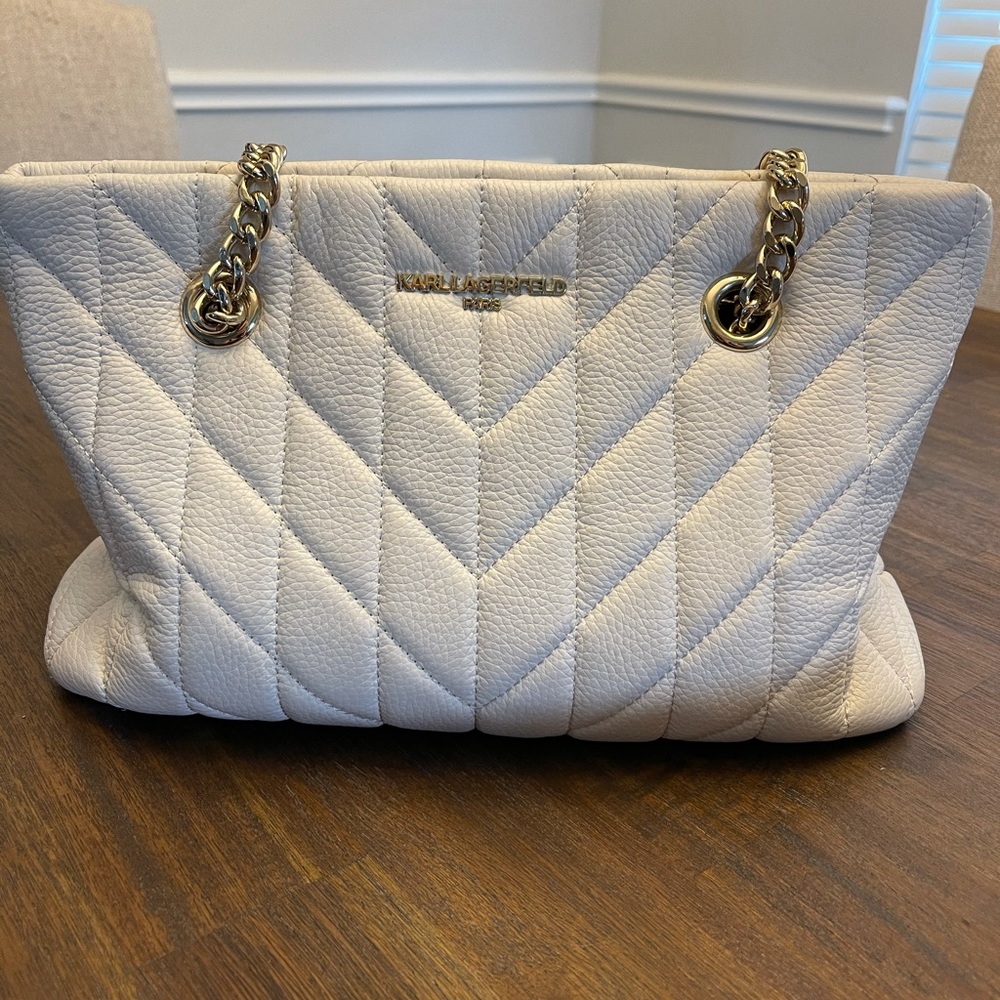 Karl Lagerfeld cream purse